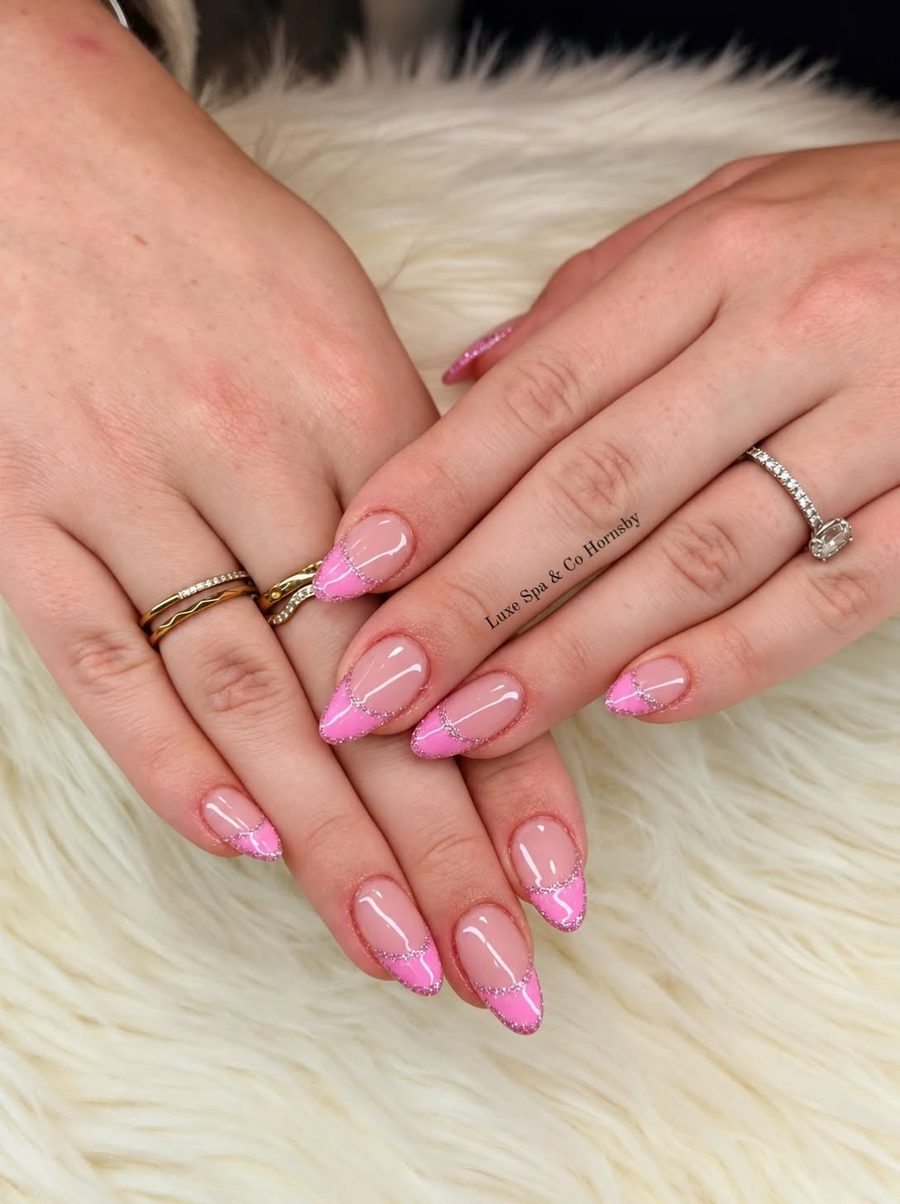 Soft pink almond nails